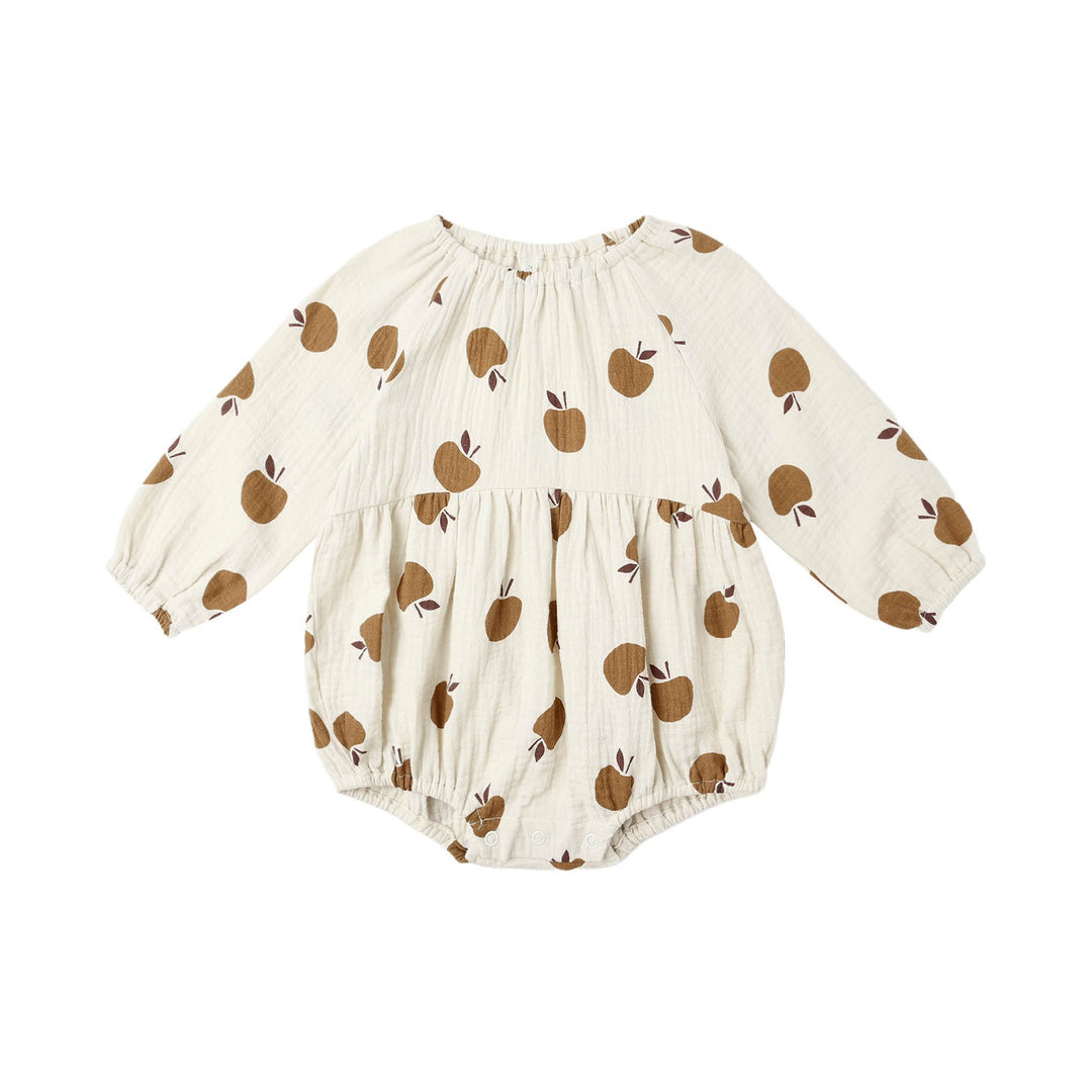 PRE-ORDER Rylee + Cru Long Sleeve Bubble Romper || Golden Apples