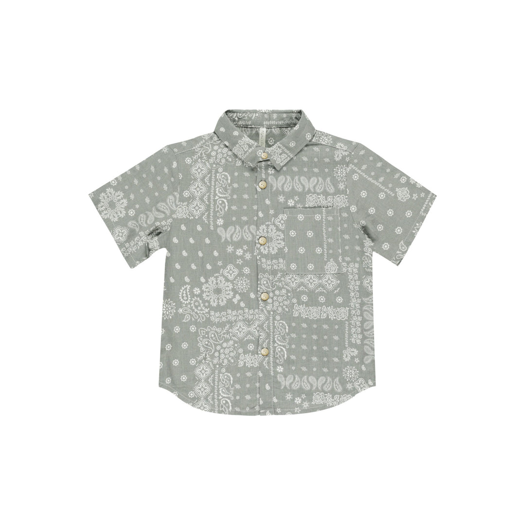 Rylee + Cru Collared Short Sleeve Shirt - Laurel Bandana