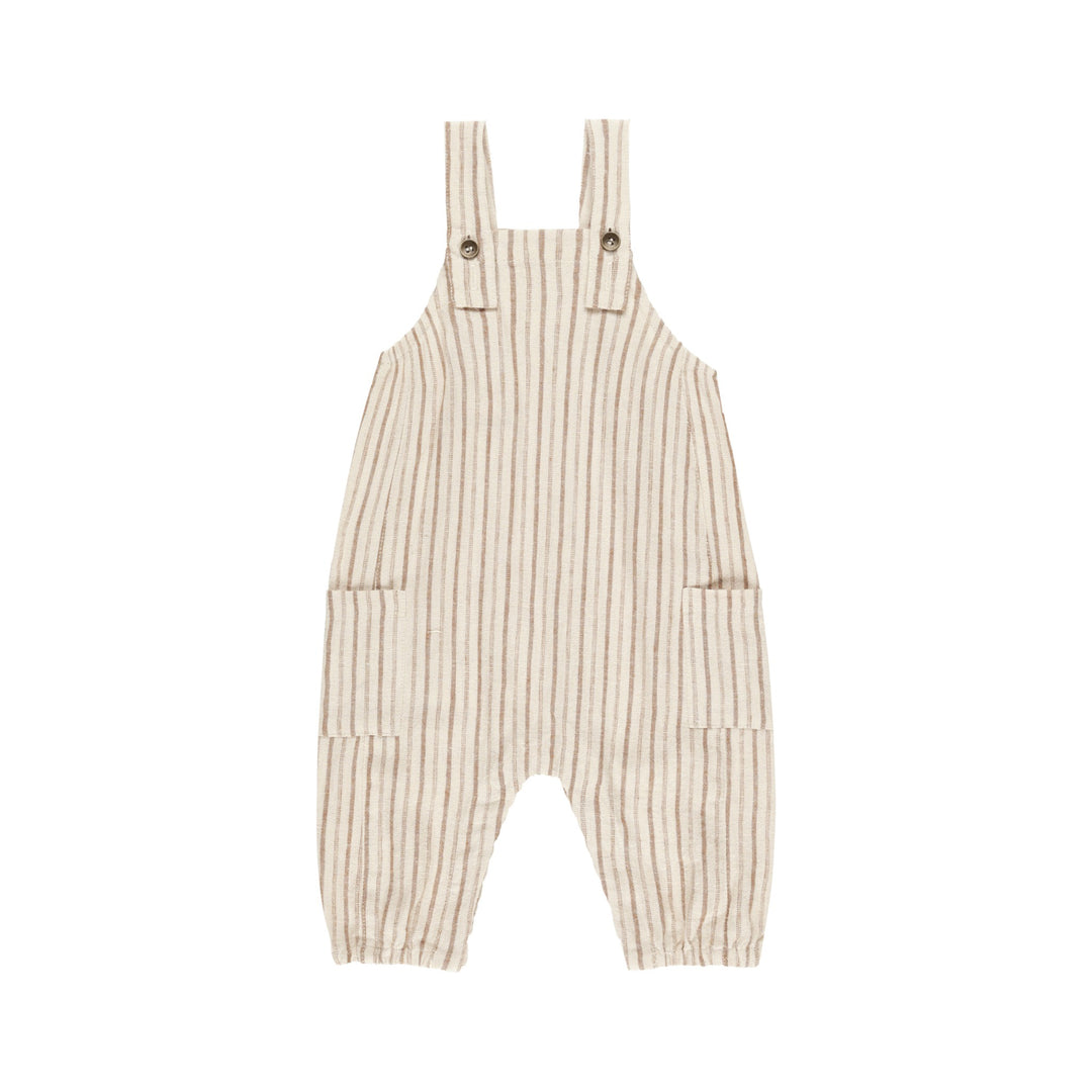 Rylee + Cru Cargo Baby Overall - Saddle Pinstripe
