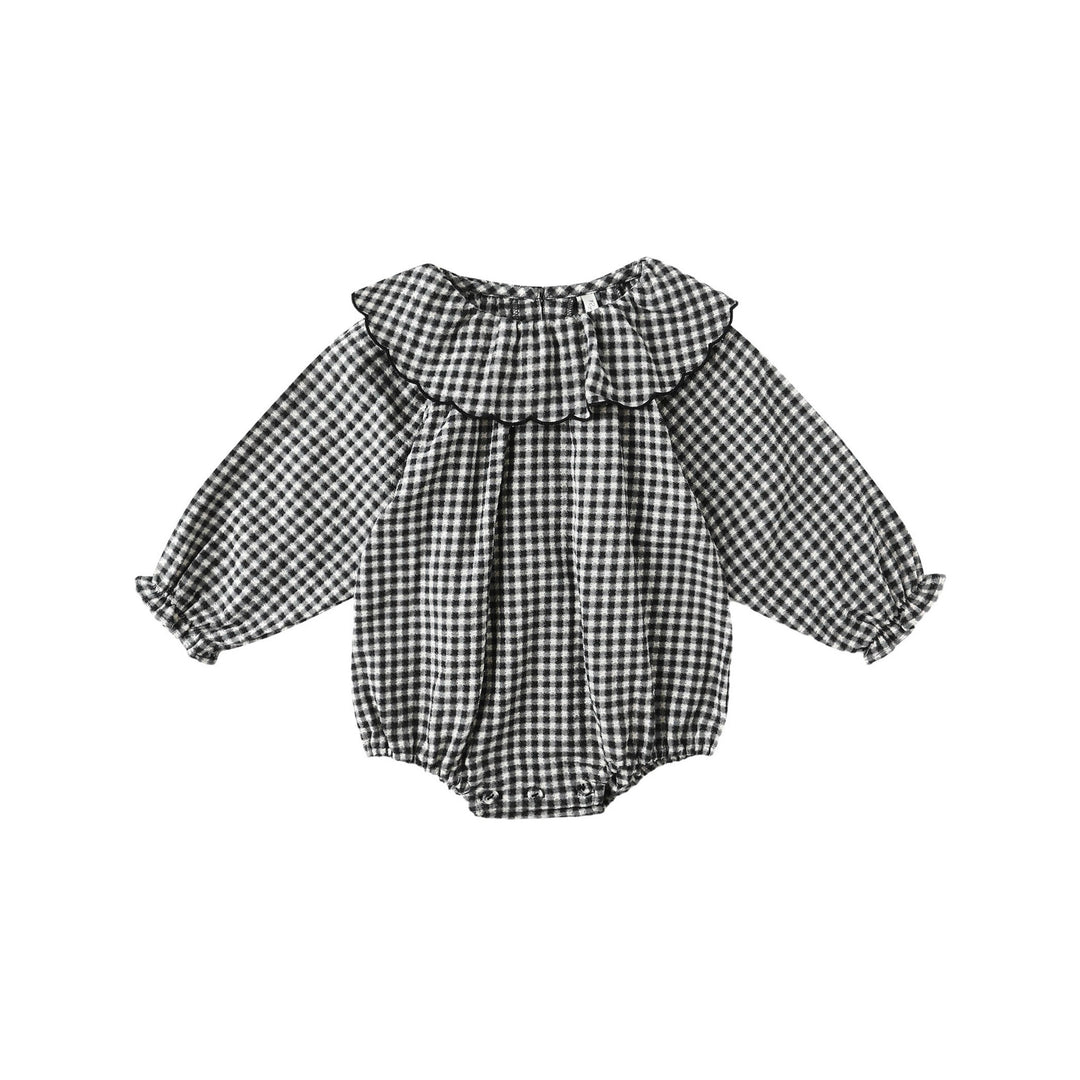 PRE-ORDER Rylee + Cru Colette Romper || Black Gingham