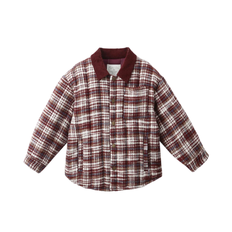 PRE-ORDER Rylee + Cru Nashville Quilted Jacket || Burgundy Plaid