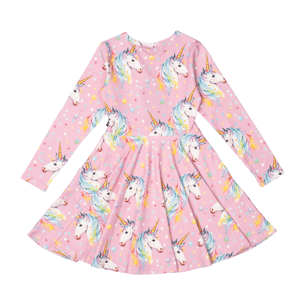 Rock Your Baby Waisted Dress - Dotty Unicorn