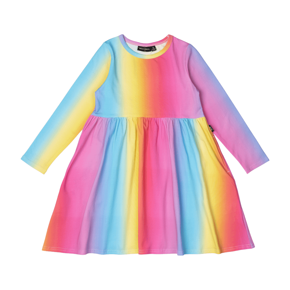 Rainbow long sleeve dress discount
