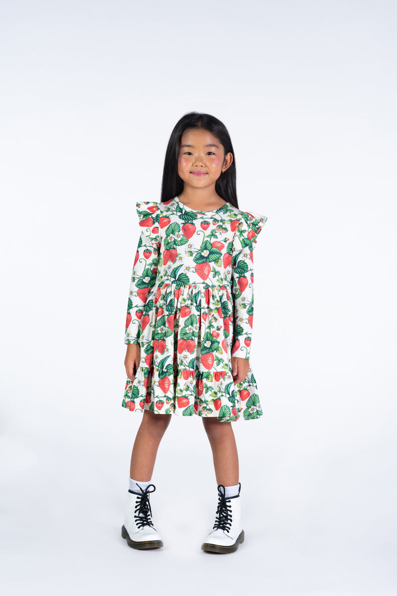 Rock Your Baby Long Sleeve Ruffle Dress - Maletto