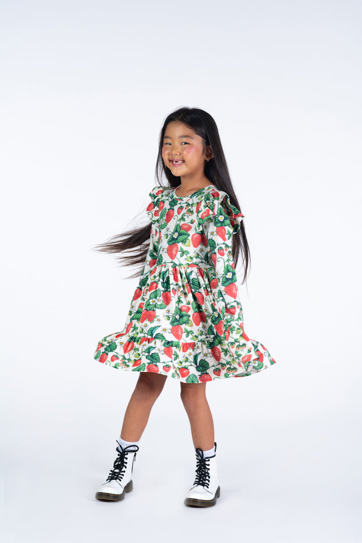 Rock Your Baby Long Sleeve Ruffle Dress - Maletto