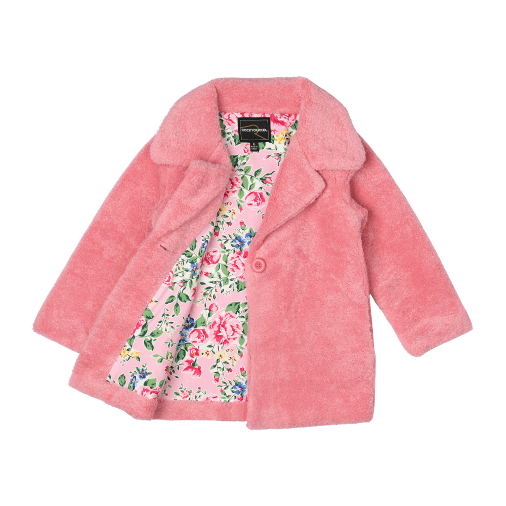 Rock Your Baby Pink Faux Sherpa Jacket