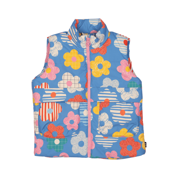 Rock Your Baby Padded Vest With Lining - Happy Flowers