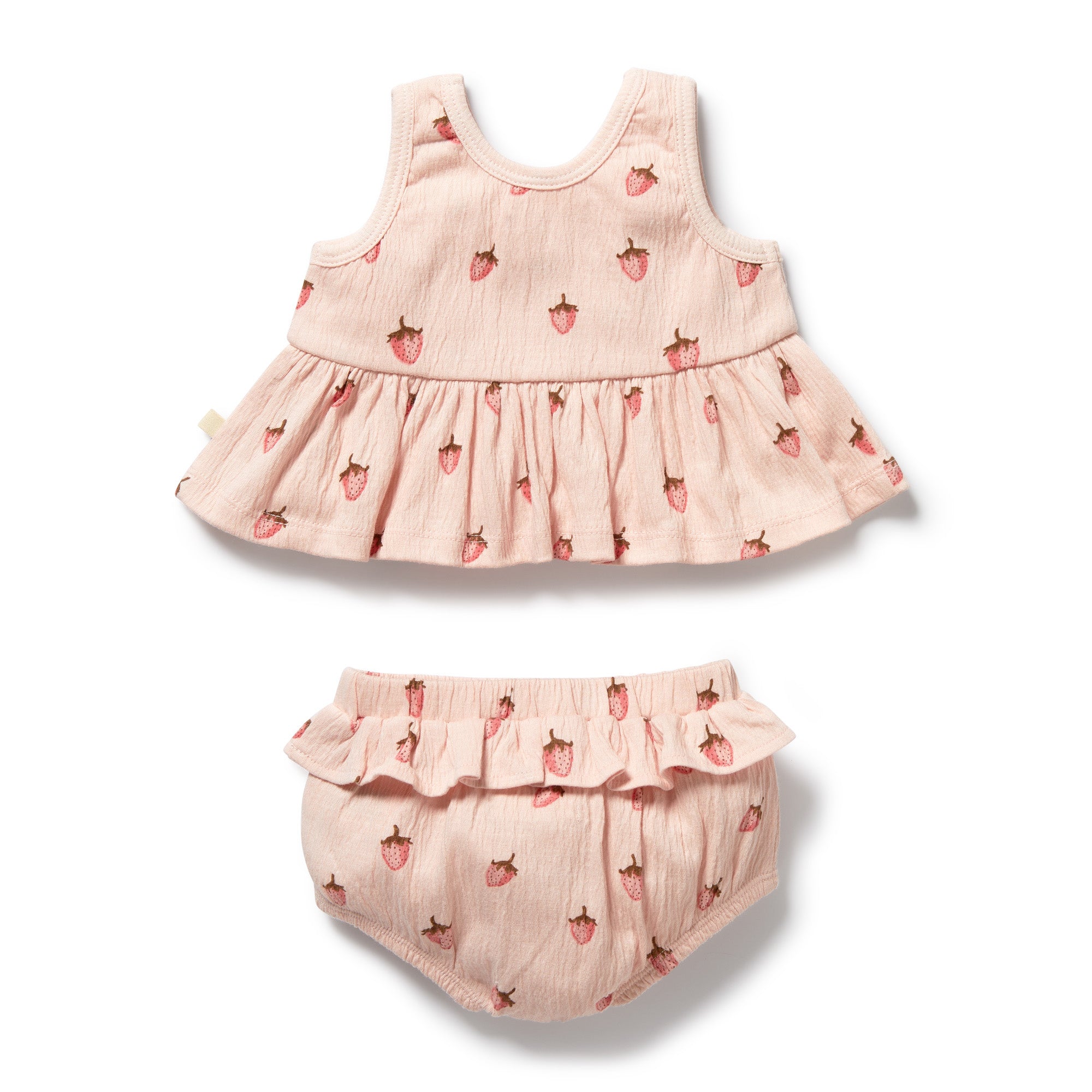 Organic Ruffle Set - Strawberry Kisses