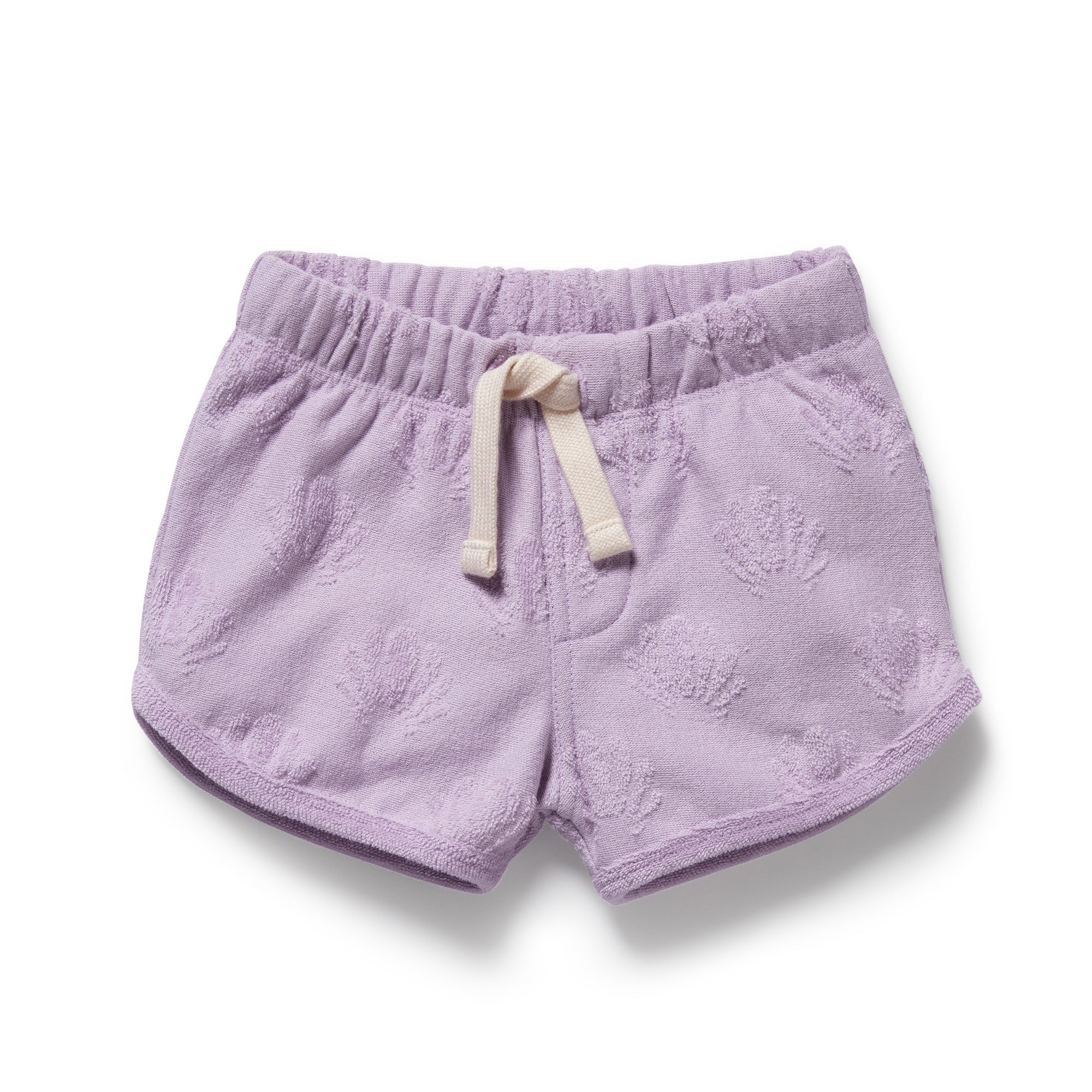 Organic Terry Tie Short - Lavender Shells