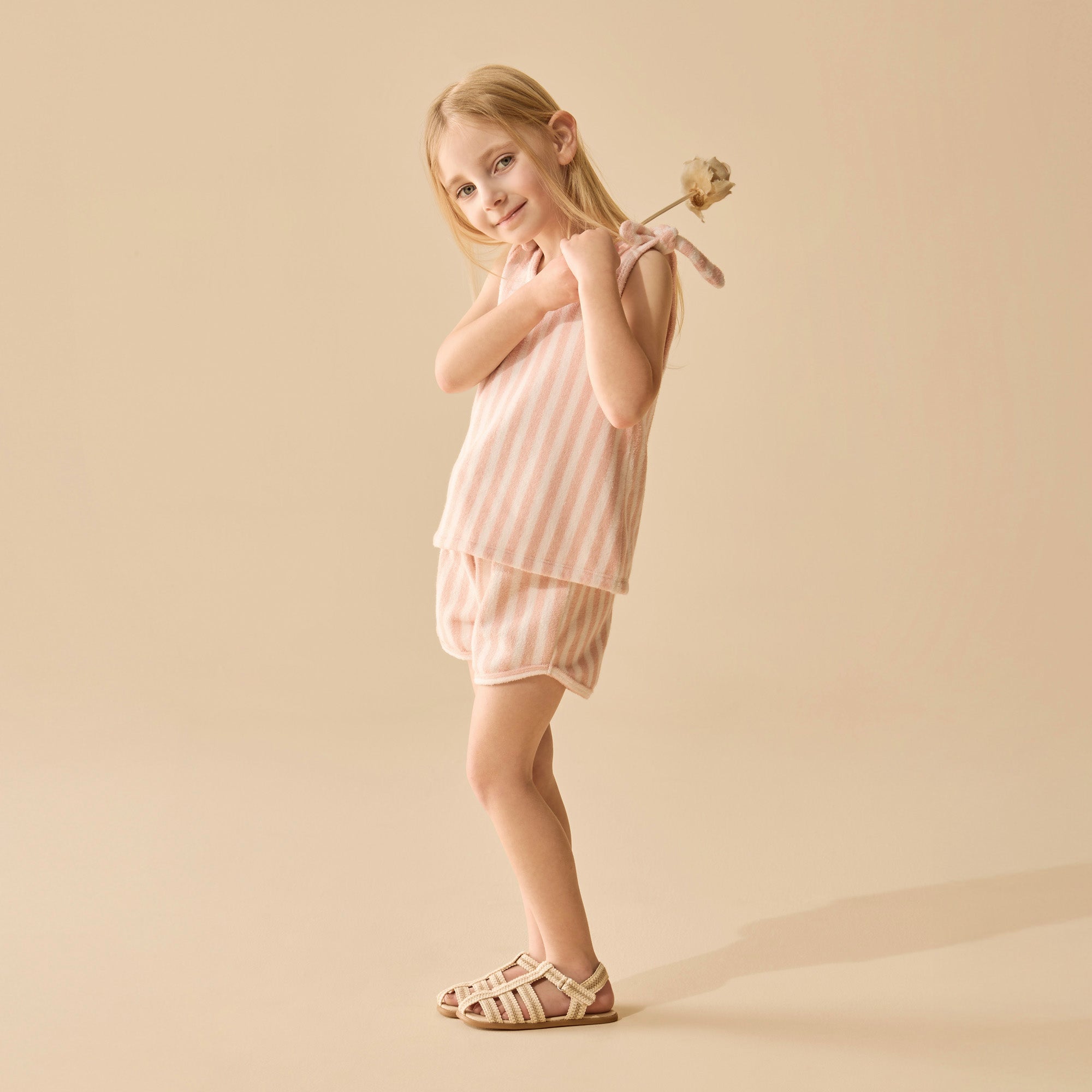 Organic Terry Tie Short - Strawberry Wave