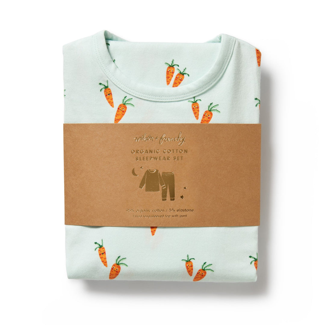 Wilson and Frenchy Organic Long Sleeved Pyjamas - Cute Carrots
