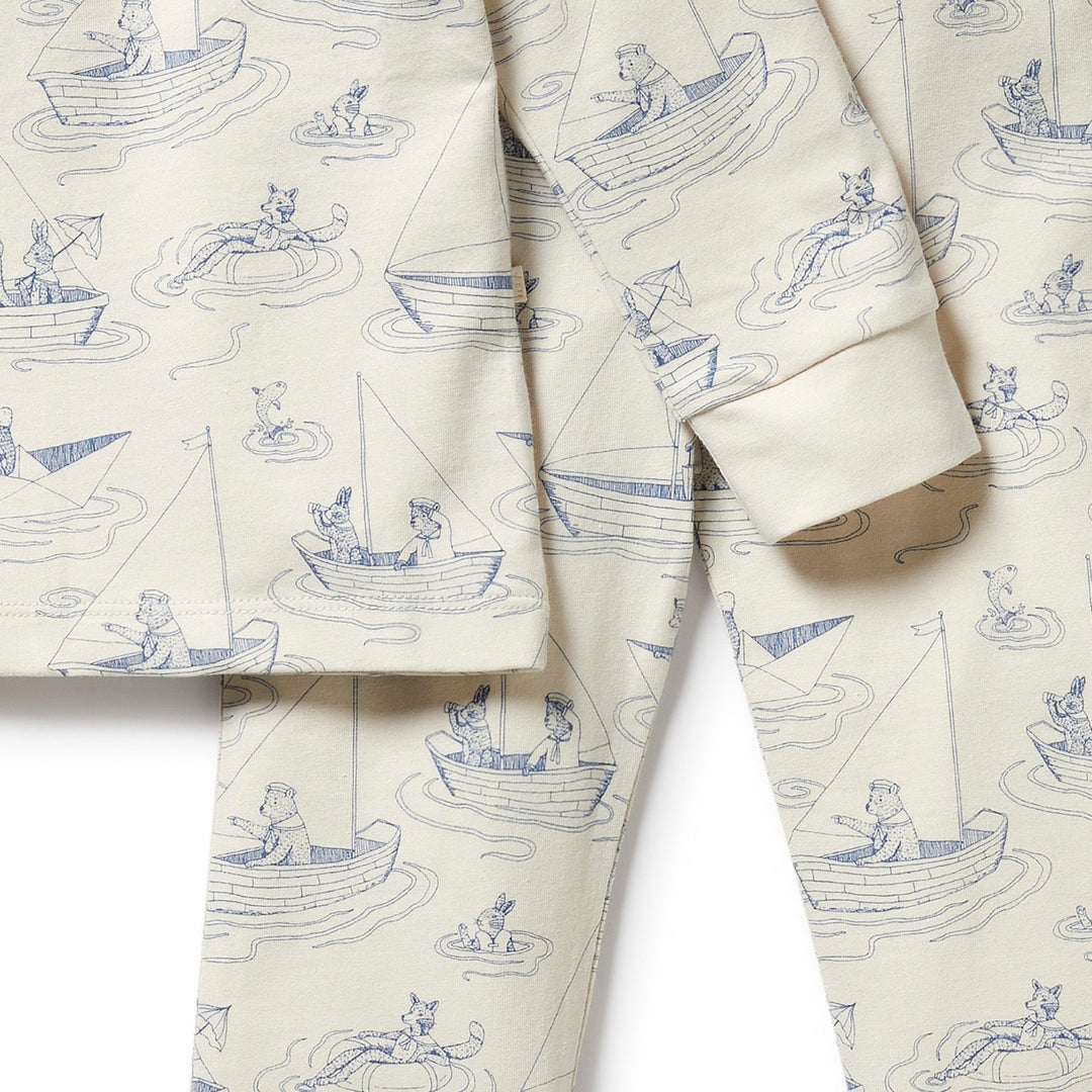 Wilson and Frenchy Organic Long Sleeved Pyjamas - Sail Away