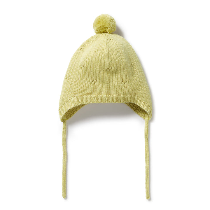 Wilson and Frenchy Knitted Pointelle Bonnet - Endive