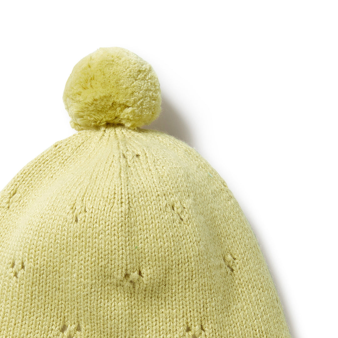 Wilson and Frenchy Knitted Pointelle Bonnet - Endive