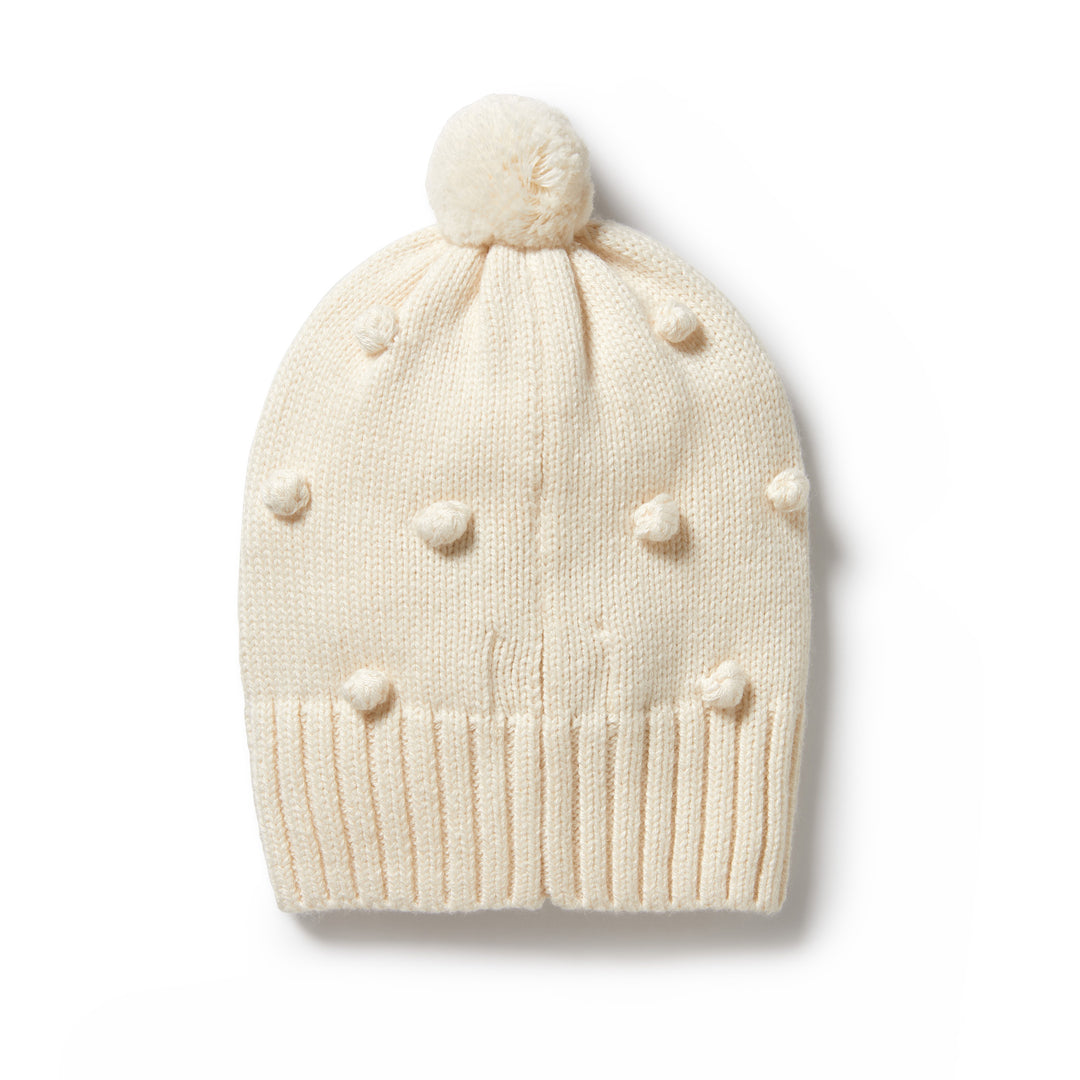 Wilson and Frenchy Knitted Bauble Hat - Ecru