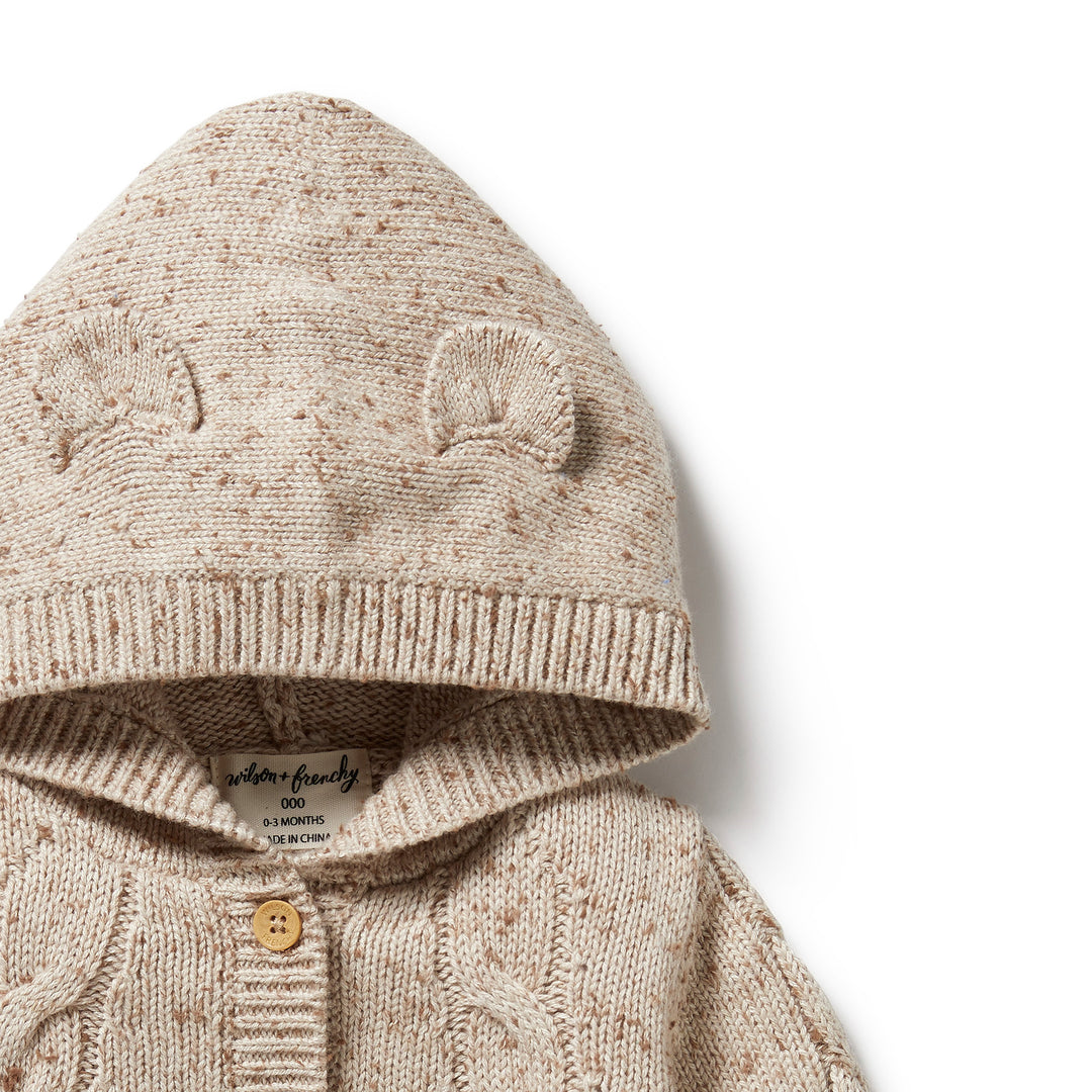 Wilson and Frenchy Knitted Cable Jacket - Almond Fleck