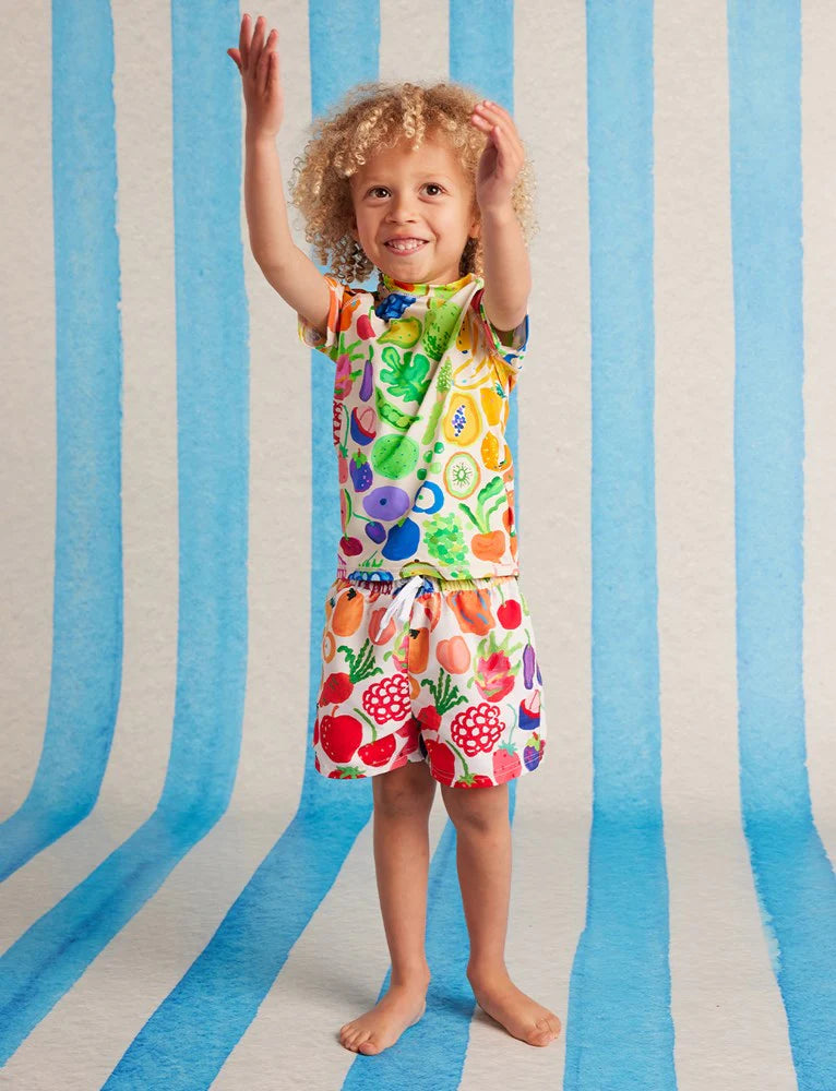 Kids Board Shorts Eat The Rainbow