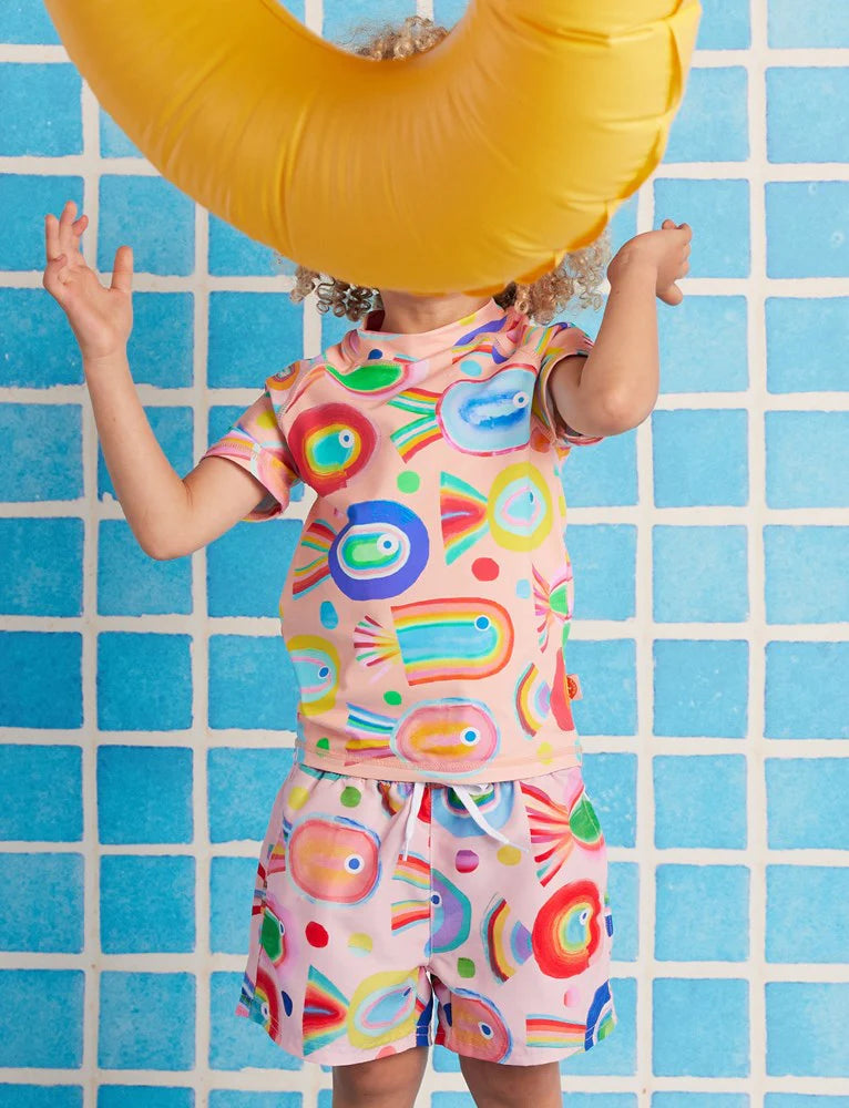 Kids Board Shorts Fancy Fins