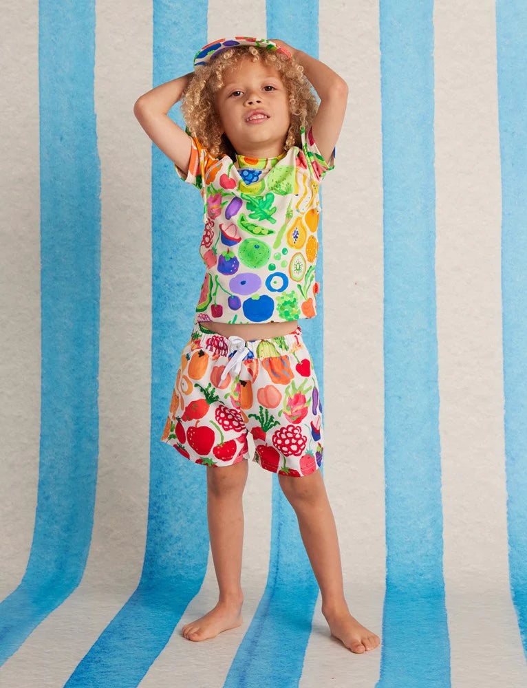 Kids Board Shorts Eat The Rainbow