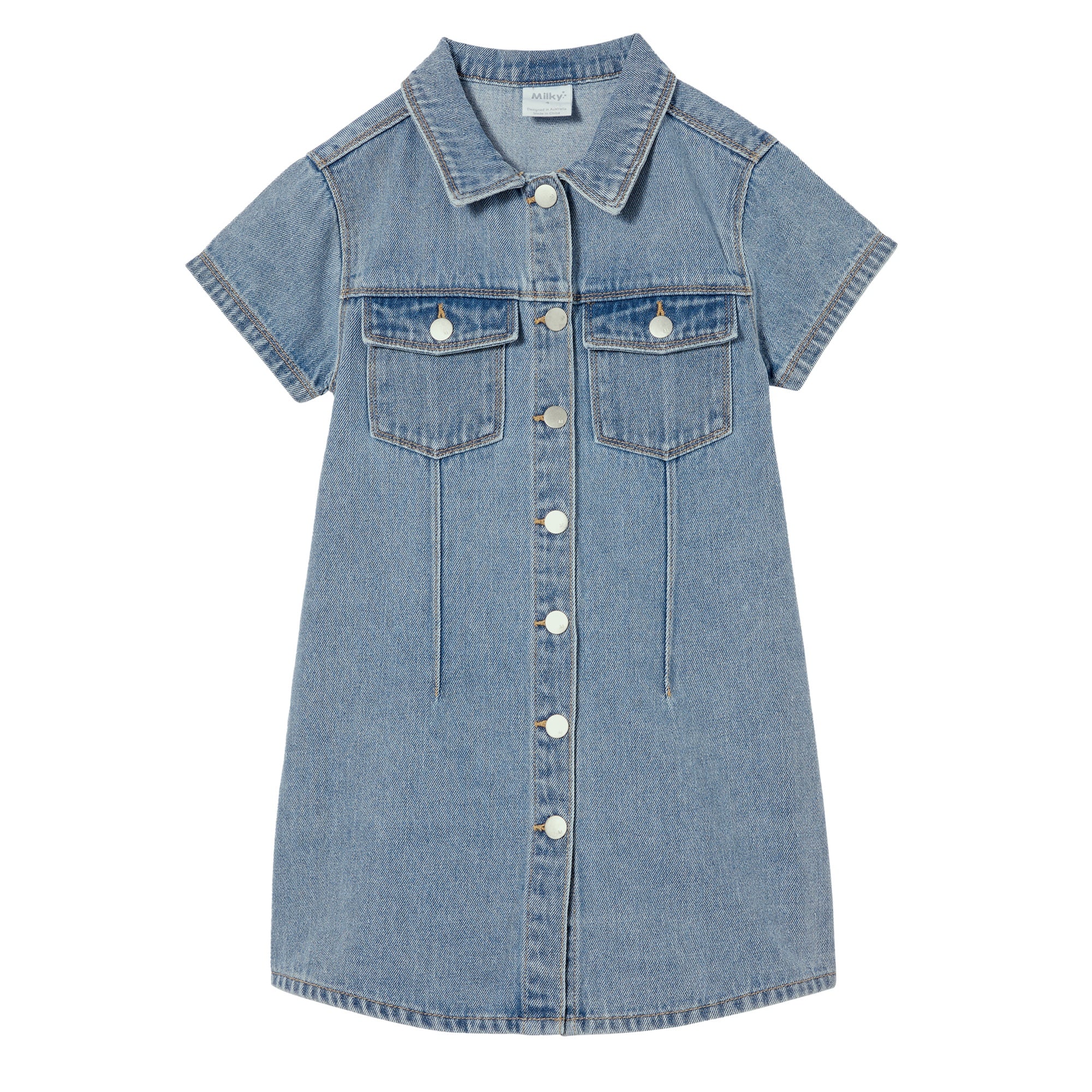 Milky Utility Denim Dress Denim Daisy and Hen
