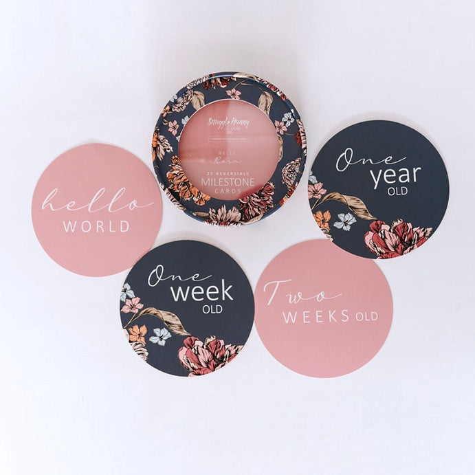 Snuggle Hunny Reversible Milestone Cards - Belle & Rose Gold