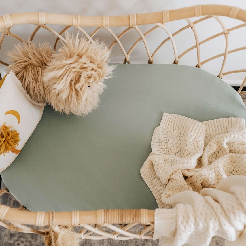 Snuggle Hunny Bassinet Sheet/Change Pad Cover - Sage