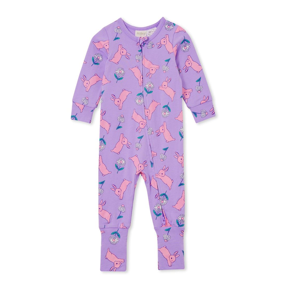 Milky Zip Romper - Daisy Bunny