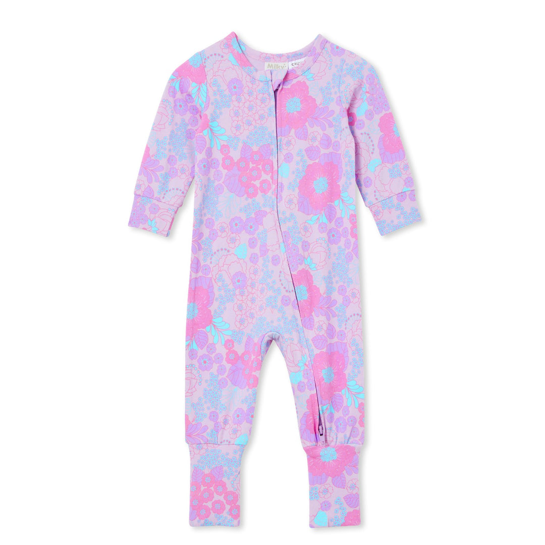 Milky Zip Romper - Flowerfield