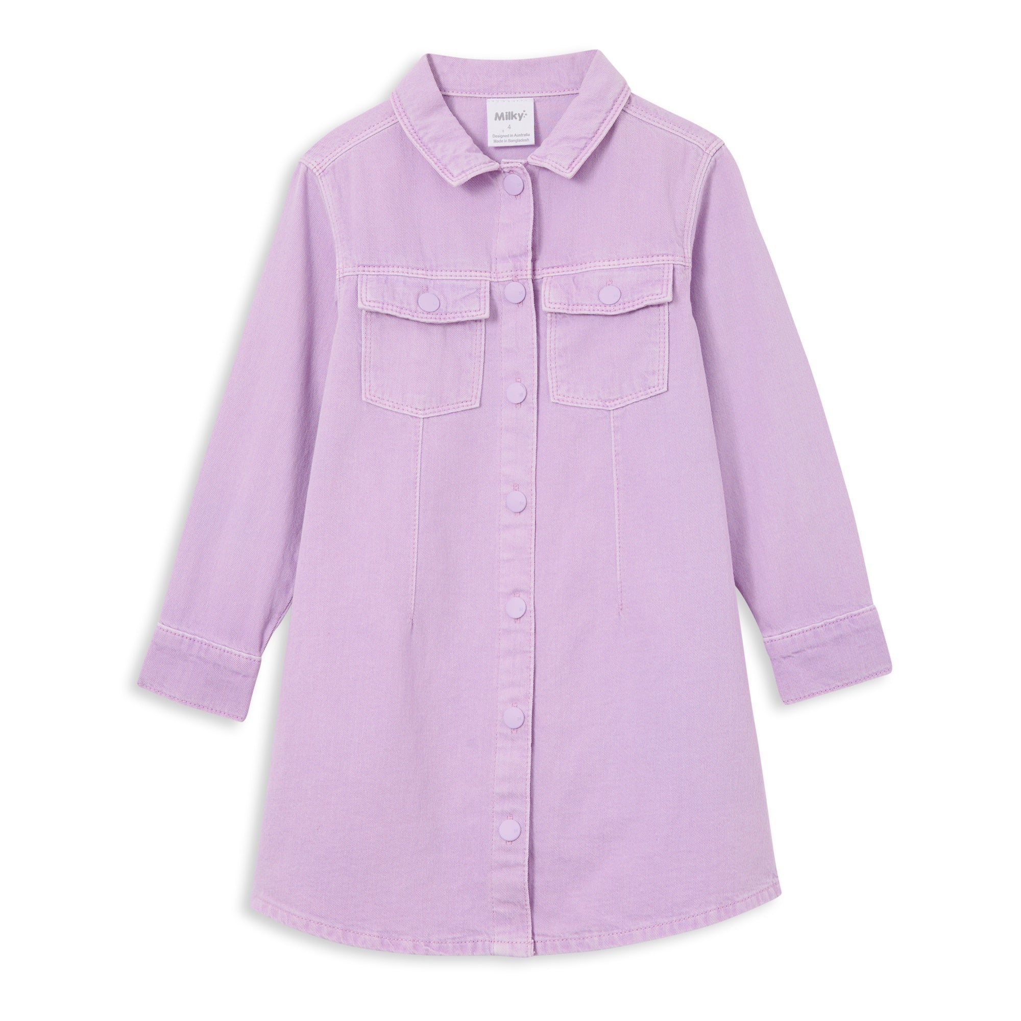 Milky Denim Dress - Lavender Daisy and Hen Milky Denim Dress - Lavender Daisy and Hen