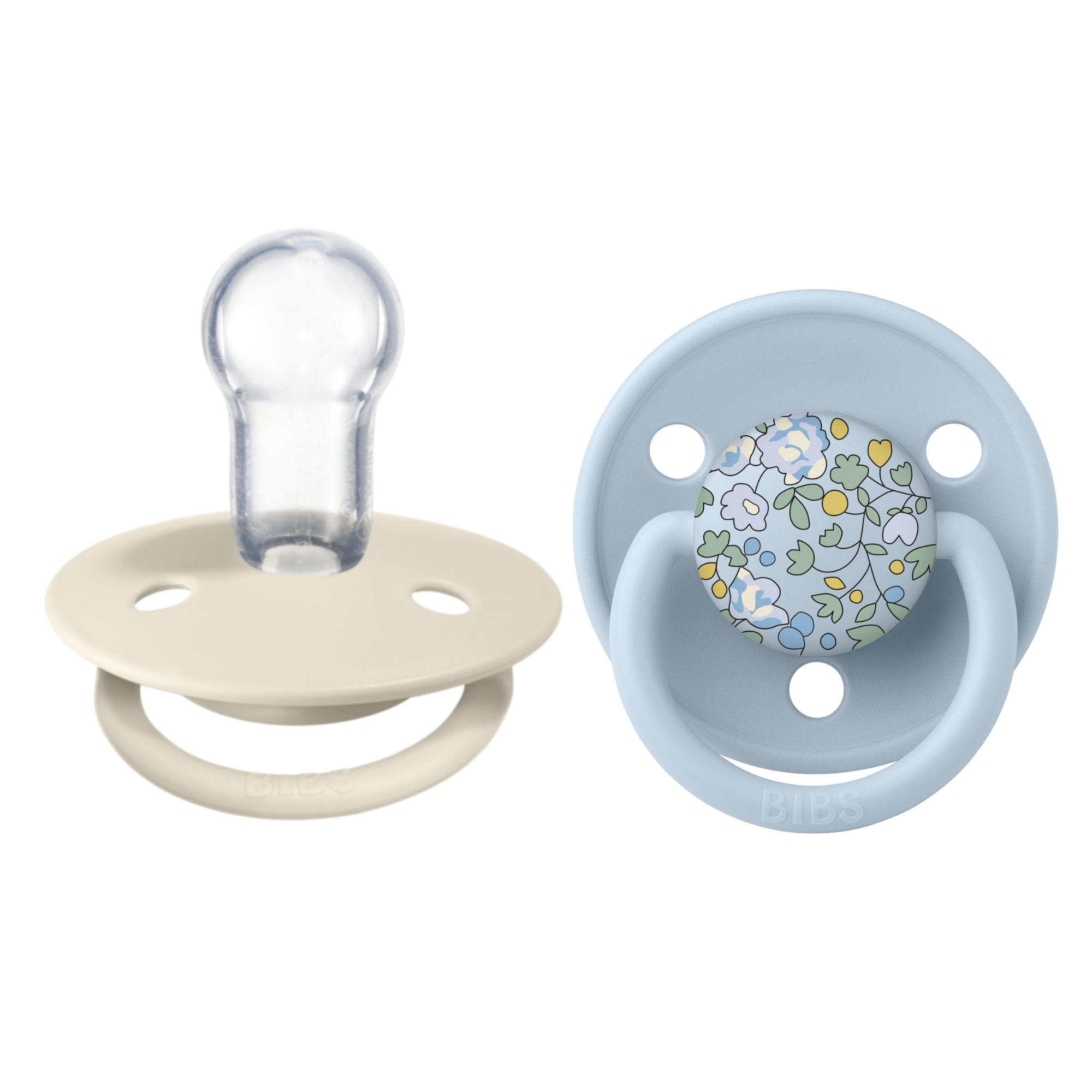 BIBS x Liberty Pacifier De Lux Silicone 2 Pack Eloise Lawn Ivory/Bab