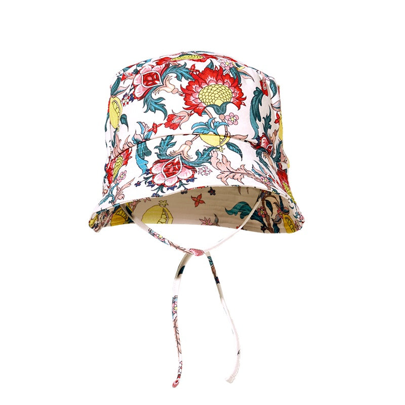 Milky Citrus Floral Junior Hat - Oatmeal