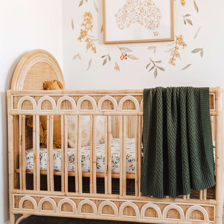 Snuggle Hunny Diamond Knit Baby Blanket - Olive