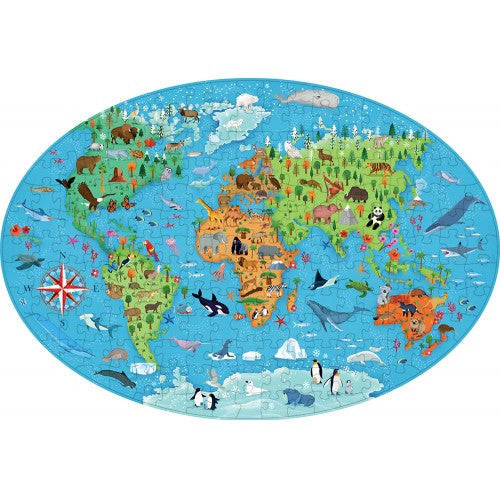 Travel Learn and Explore - Endangered Species of the Planet 205 Piece Puzzle & Book