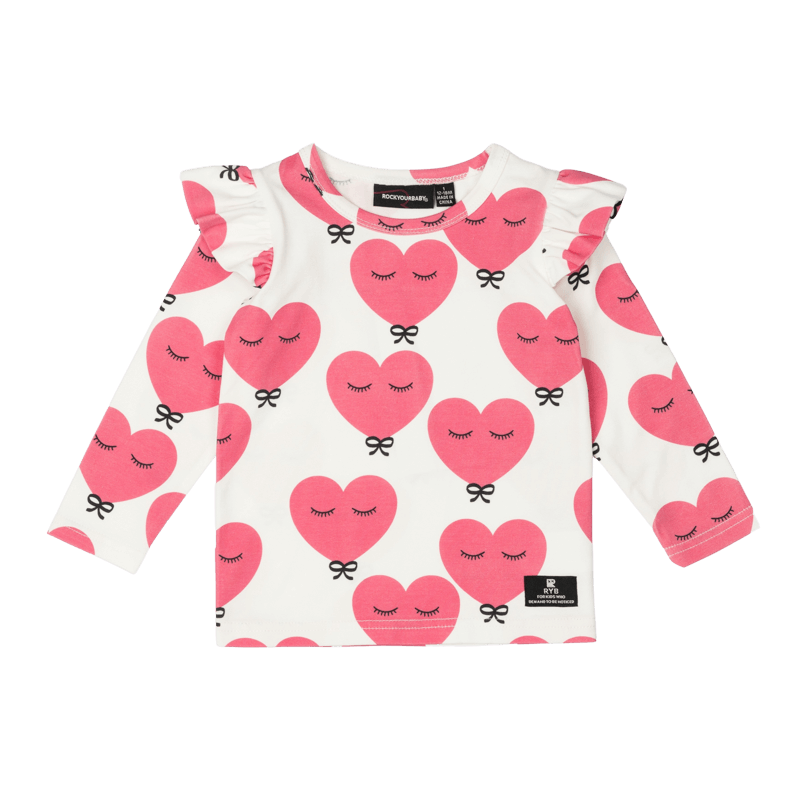 Rock Your Baby Pink Heart Baby Long Sleeve T-Shirt