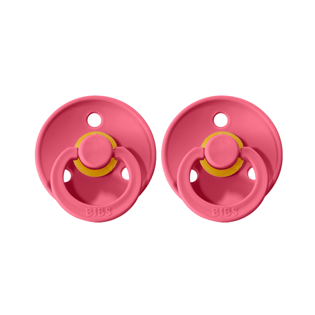 BIBS Colour Pacifier 2 Pack - Coral