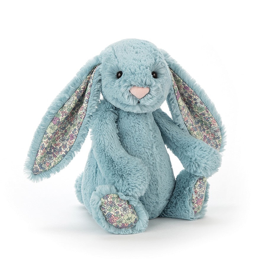 Jellycat Bashful Blossom Bunny Small Aqua Daisy and Hen