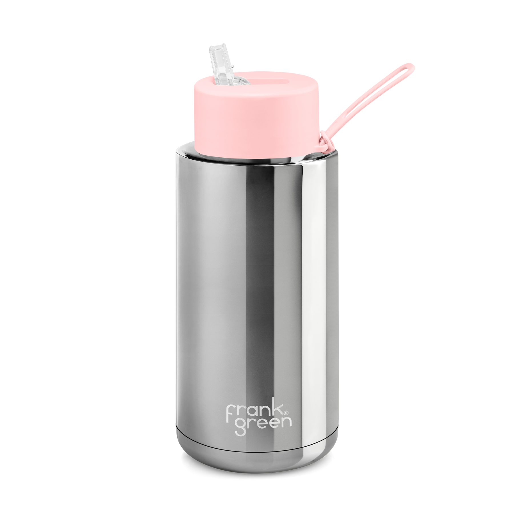 Frank Green Drink Bottle 1L - Silver/Blush