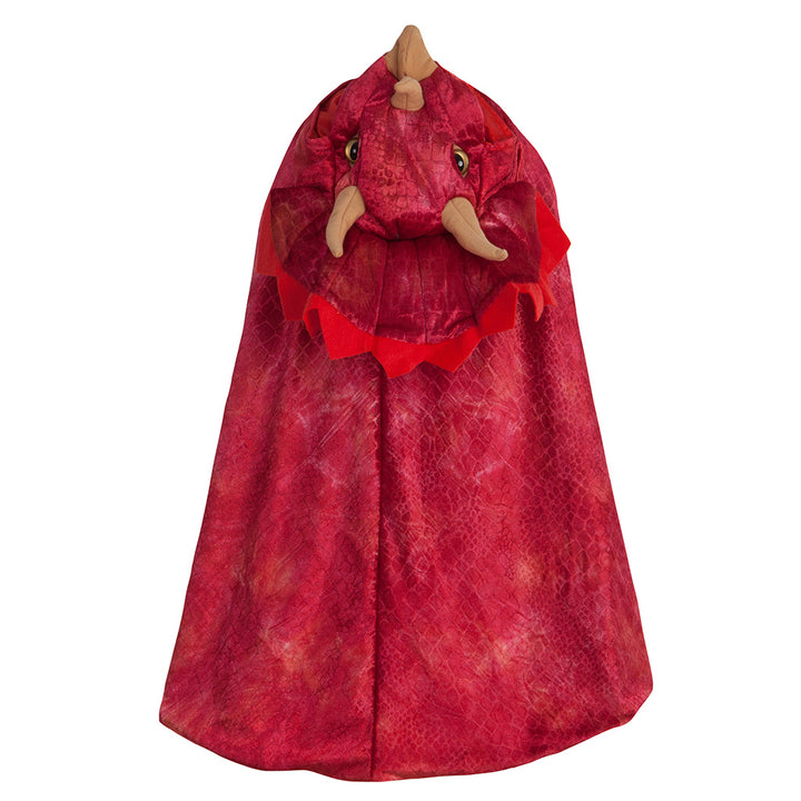 Red Triceratops Hooded Cape - Size 4-5