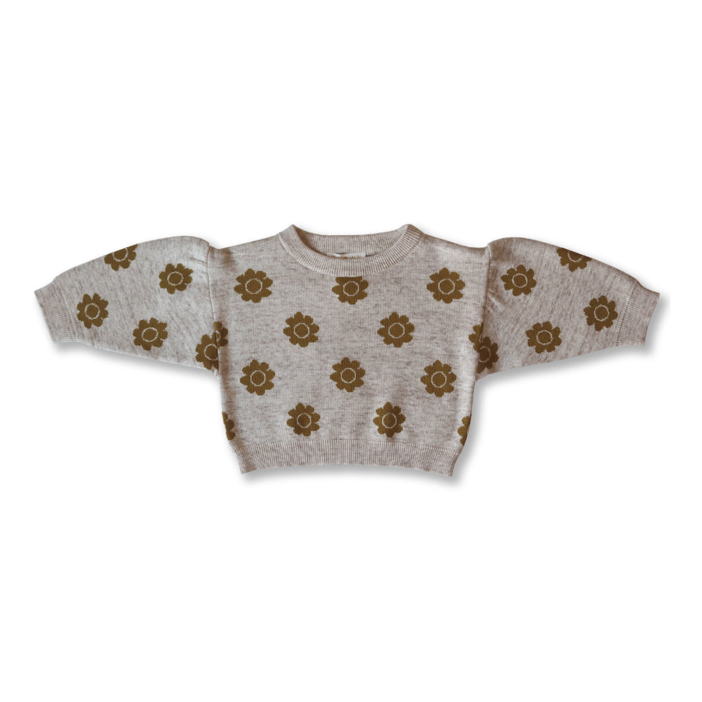 GROWN PANSY PULL OVER - MOCHA & MARLE-