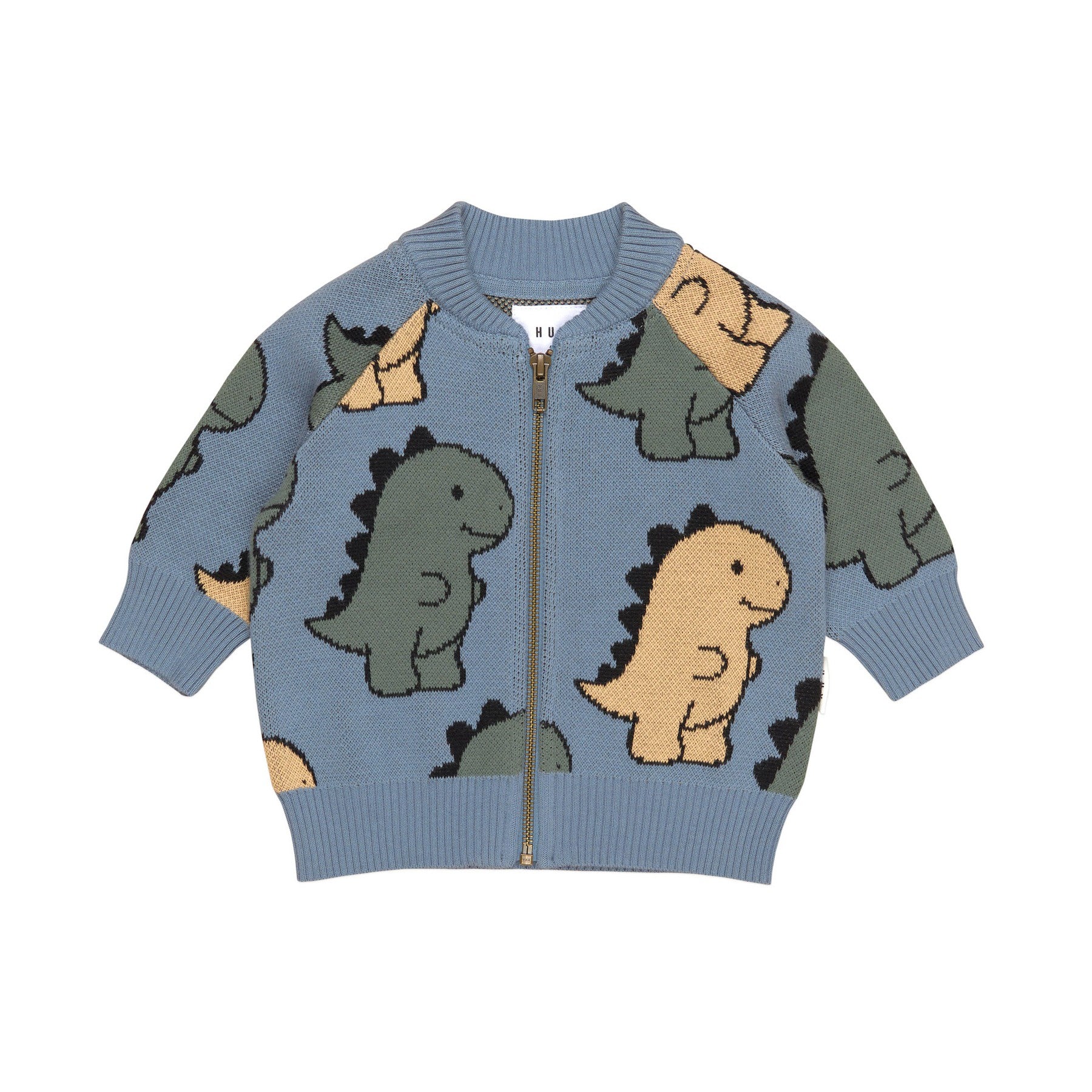 T-Rex Knit Bomber Dino Blue – Daisy and Hen