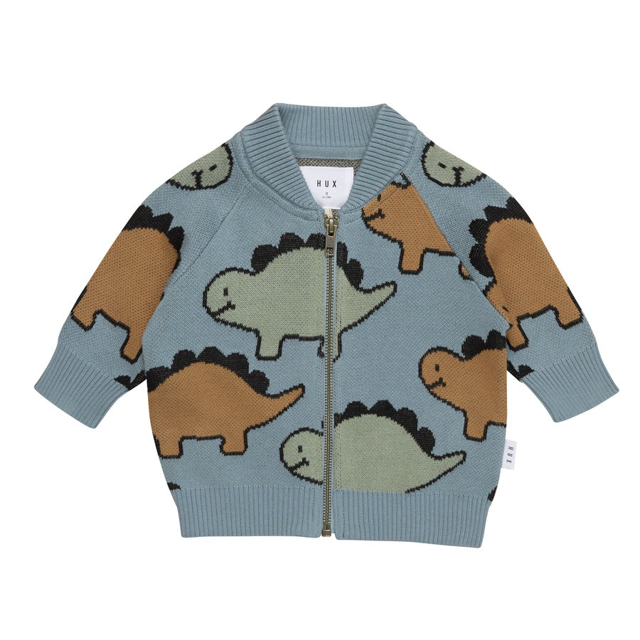 Babyhug Knitted Half Sleeves T-Shirt Dino Graphics - White