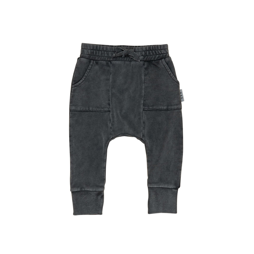Huxbaby Vintage Black Pocket Drop Crotch Pant