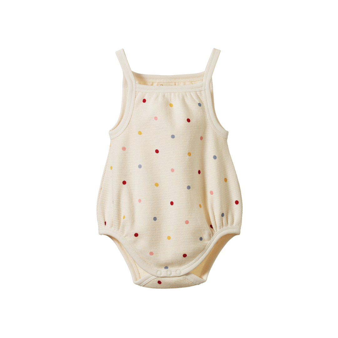 Nature Baby Sierra Suit Waffle - Polka Dot Dusky Print