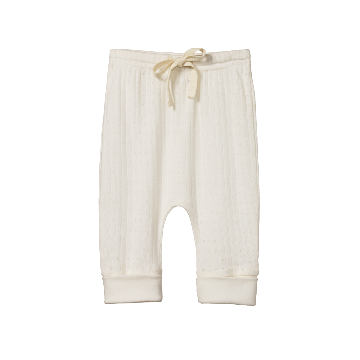 Nature Baby Drawstring Pants Pointelle - Natural