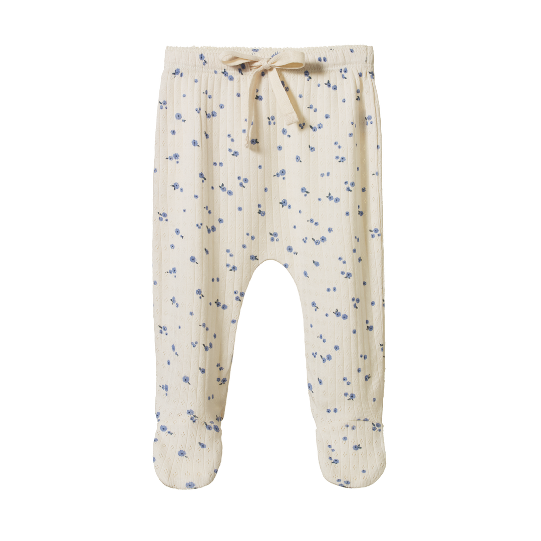 Nature Baby Footed Rompers Pointelle - Daisy Print