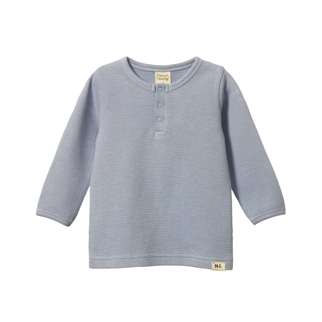 Nature Baby Henley Tee Waffle - Dusky
