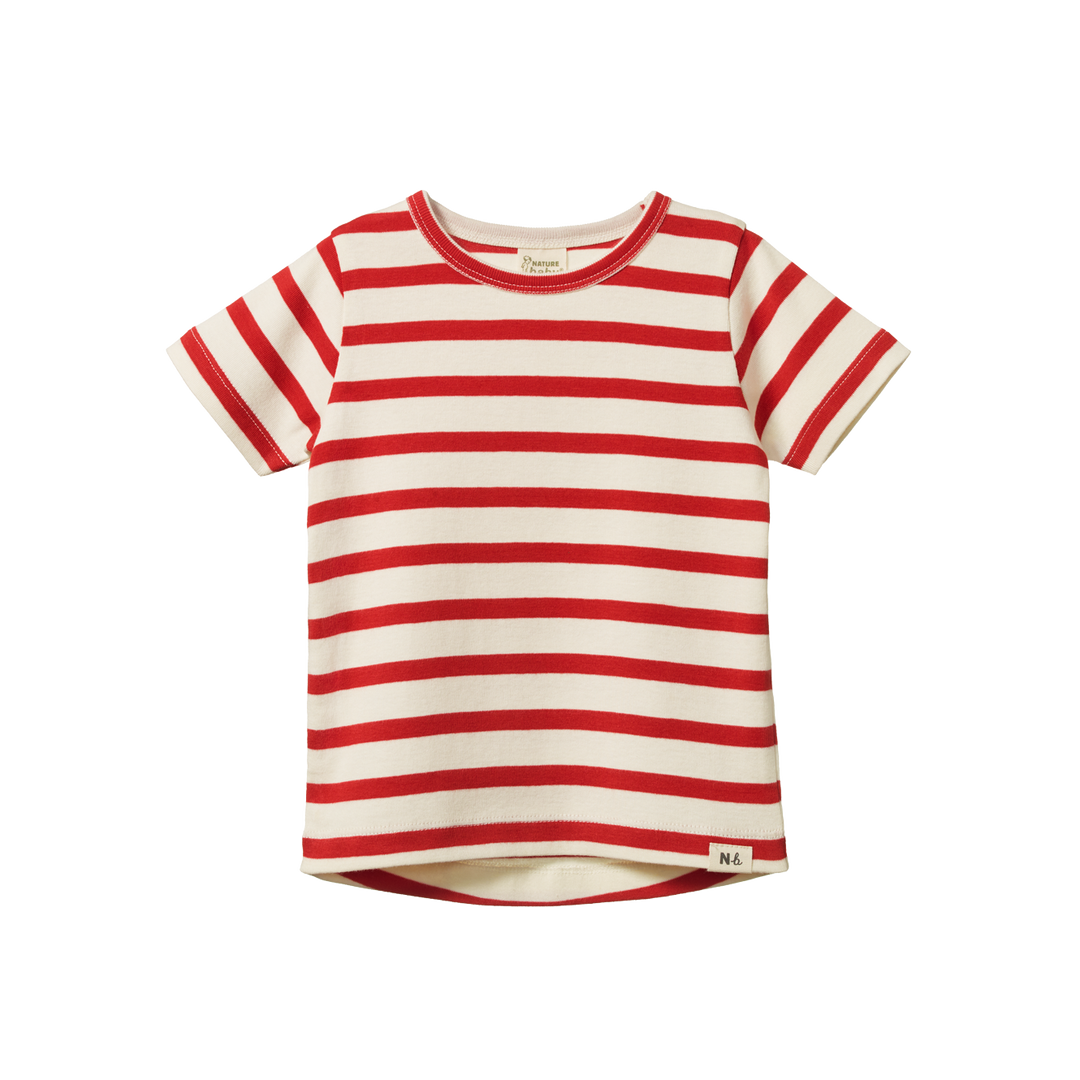 Nature Baby River Tee - Red Sailor Stripe
