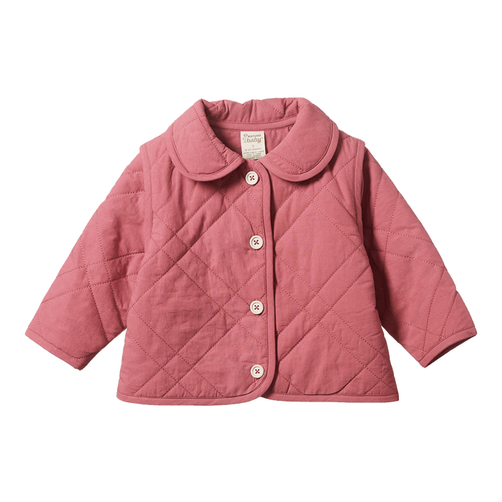 Nature Baby Marlo Quilted Coat - Carnation