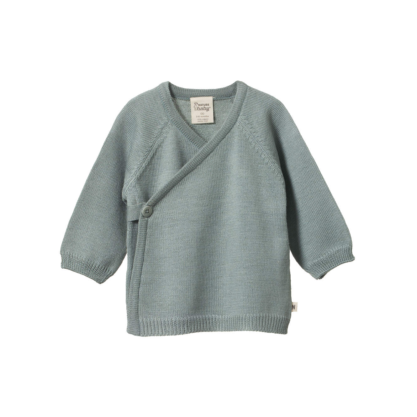 Nature Baby Merino Knit Kimono Jacket - Sage