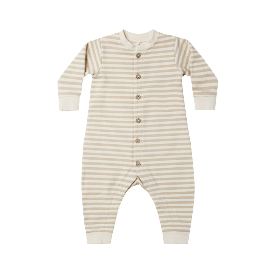Quincy Mae Fleece Jumpsuit - Sand Stripe